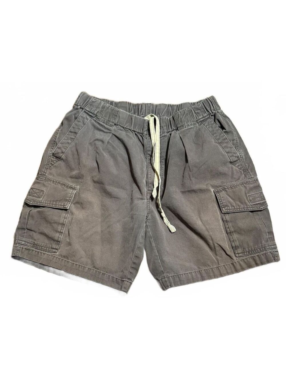 Tommy Bahama Mens Relax Cargo Shorts 7" inseam M Brown 100% Cotton Elastic Faded